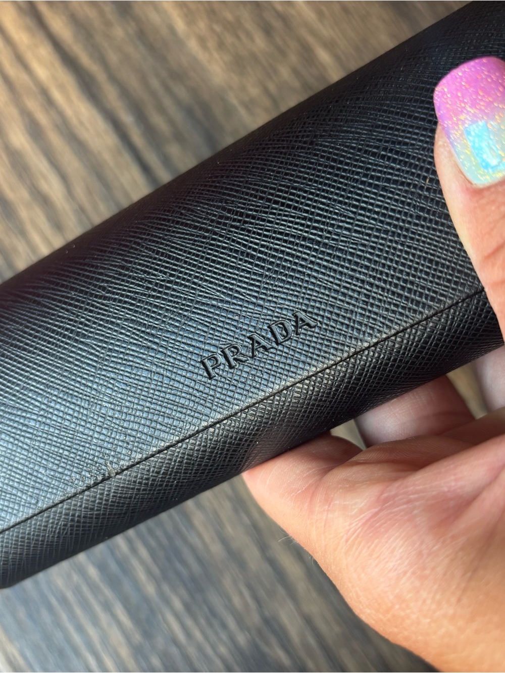 Prada Black Saffiano Eyewear Case with Embossed Logo